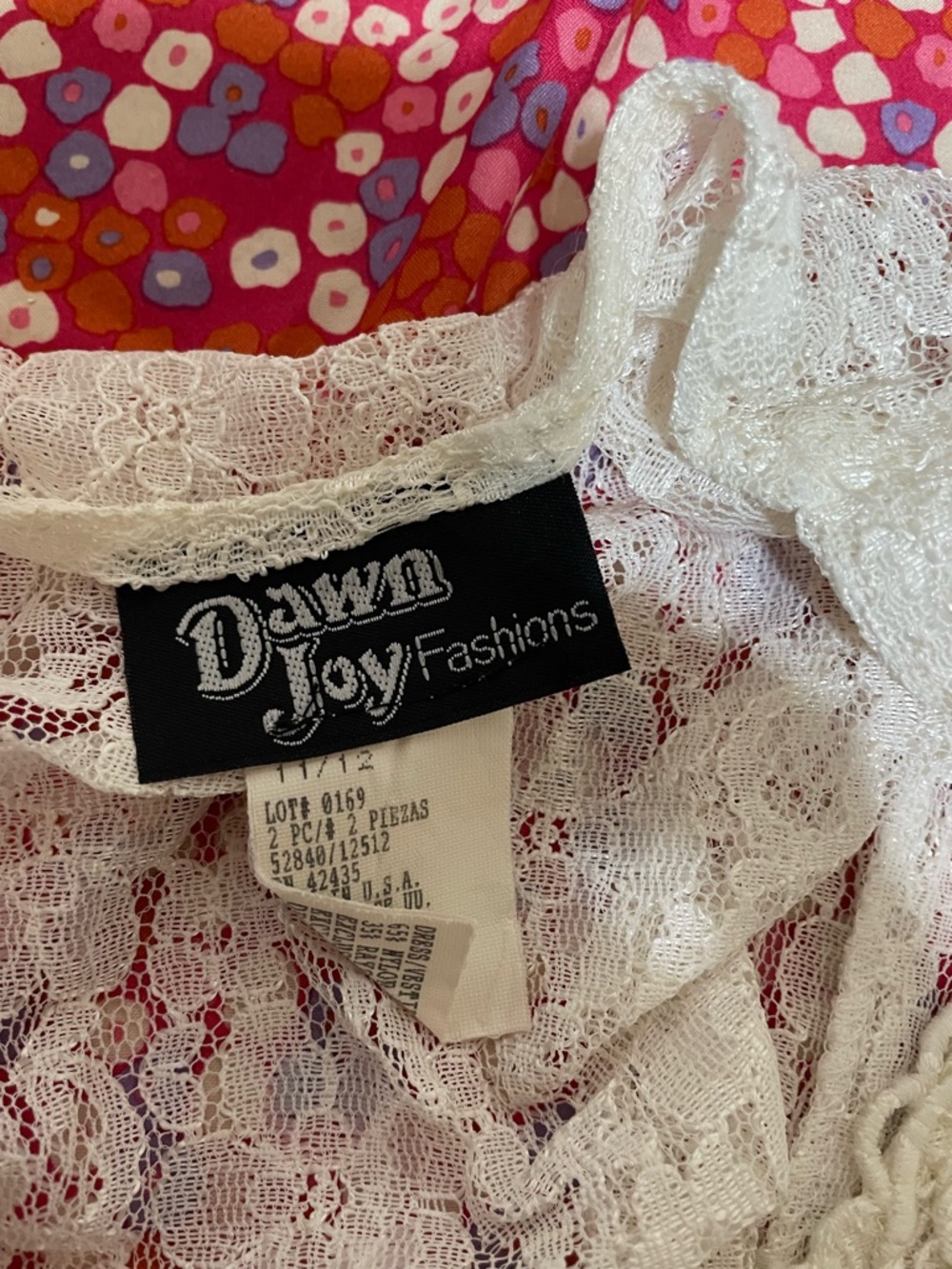 Dawn Joy Dreamers Cream Lace V-Neck Button Front Dress - Picture 4 of 5